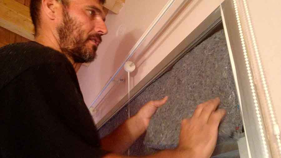 Aislar persianas con placas de algodón Geopannel